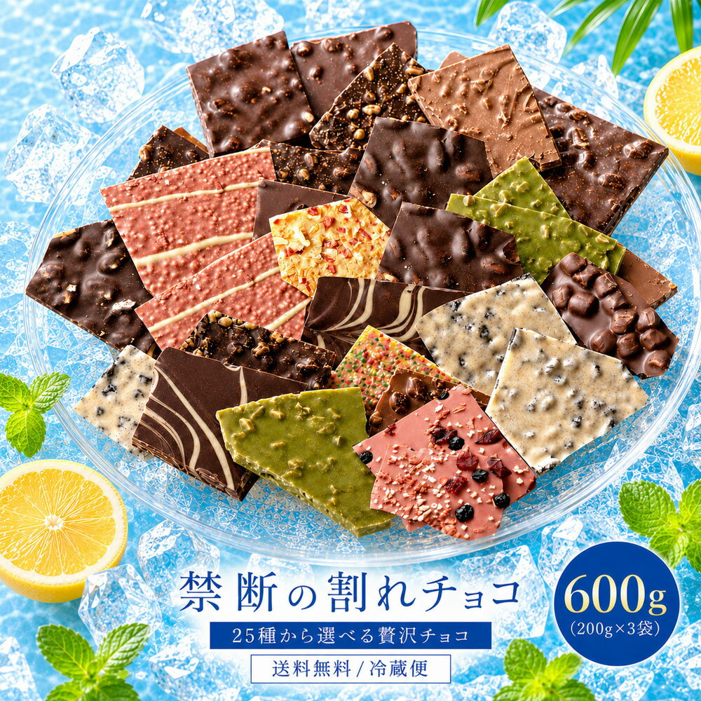 【クーポンで半額・50%OFF】 割れチョコ 訳あり チョコレート 「是非食べ比べて見てください★★★★ 絶対後悔させない!25種類より3個 選べる割れチョコ (200g×3袋)」 送料無料 [ チョコ スイーツ 大浜スイーツアカデミー ] お買物マラソン セール SALE